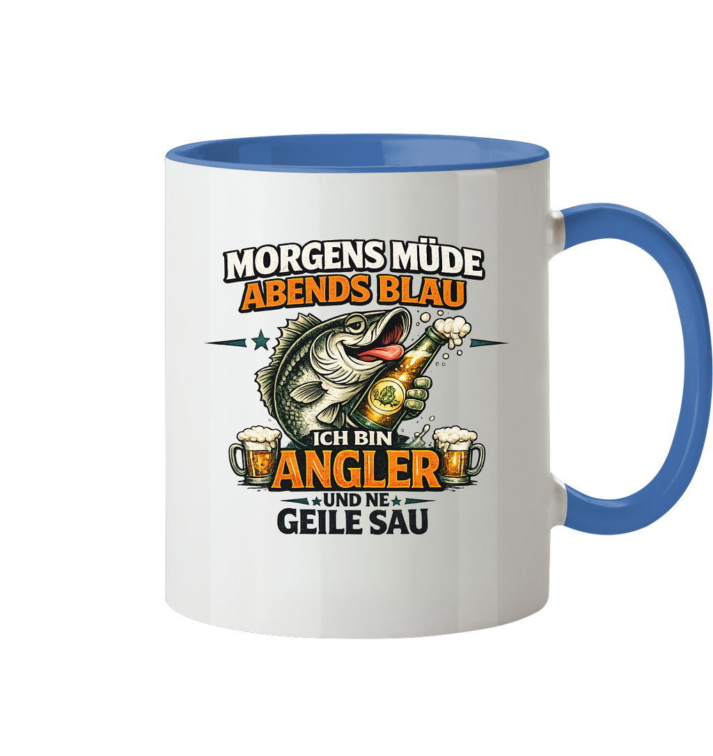 Morgens Müde Abends Blau - Tasse zweifarbig