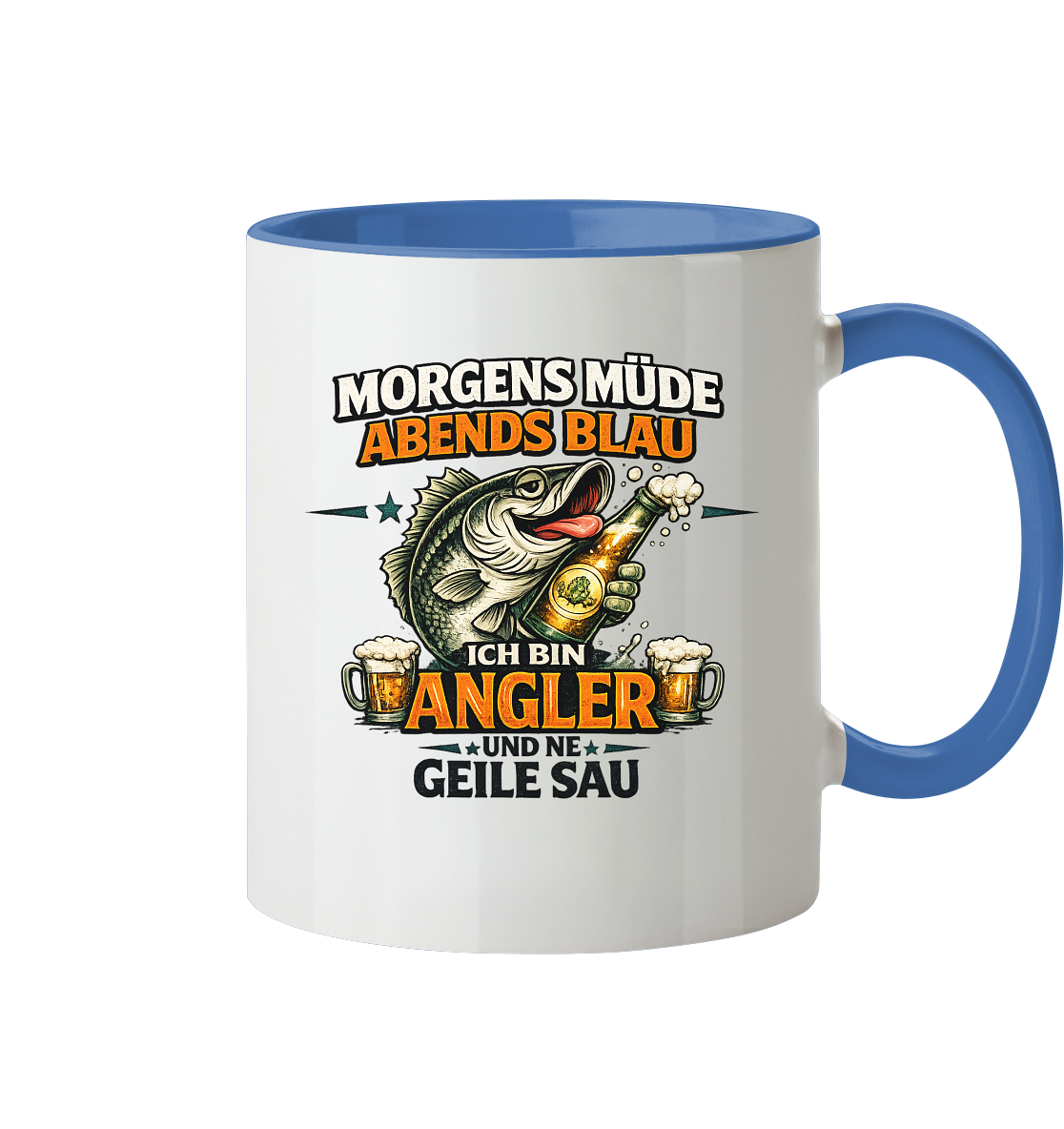 Morgens Müde Abends Blau - Tasse zweifarbig