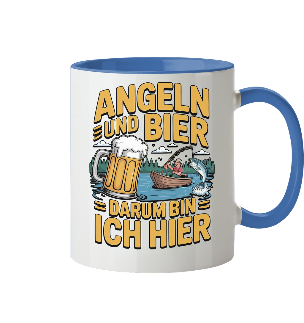 Angeln und Bier  - Tasse zweifarbig