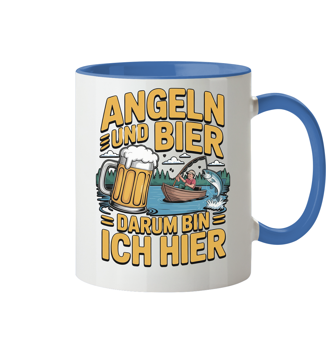 Angeln und Bier  - Tasse zweifarbig