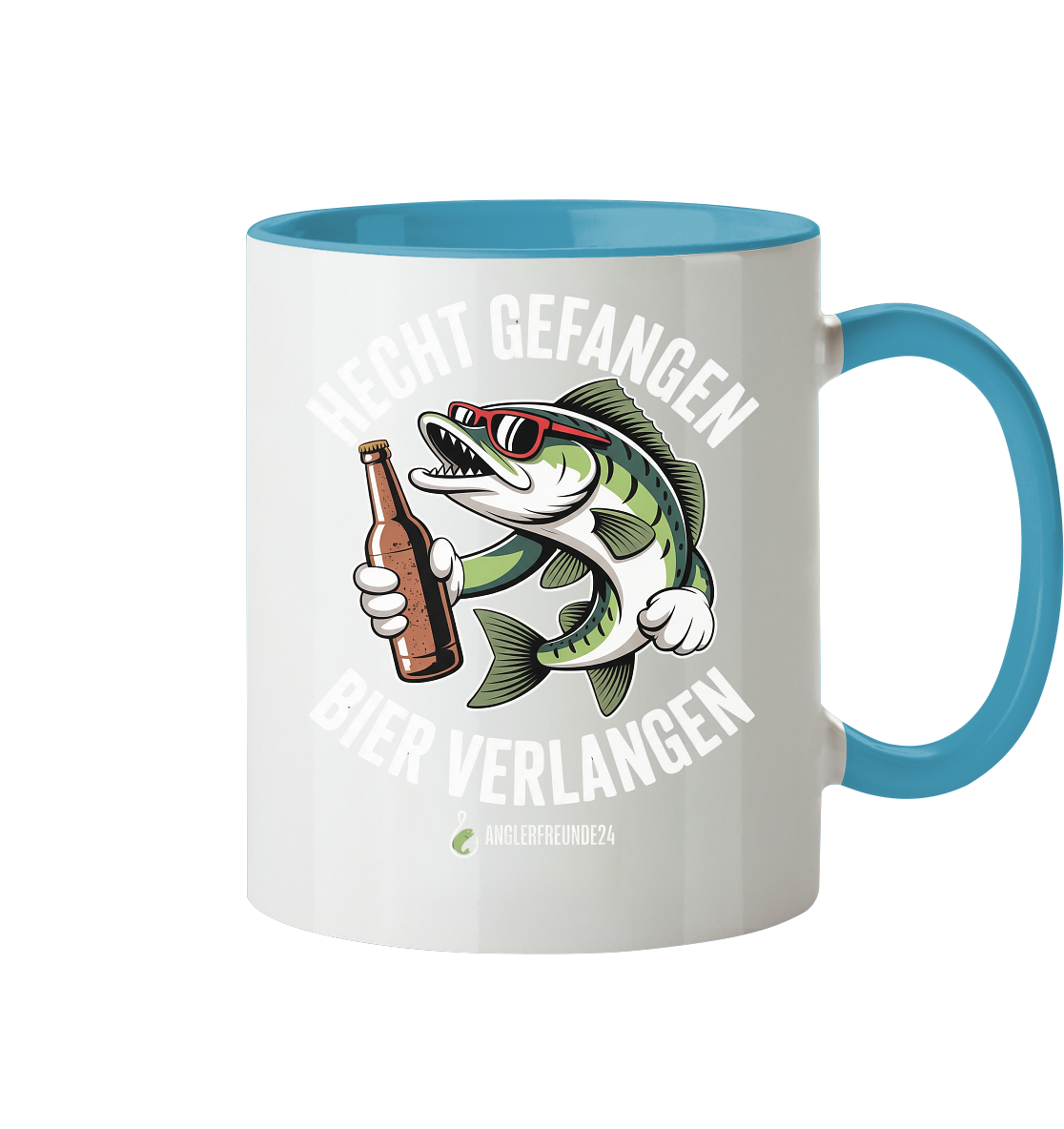 Hecht Gefangen  - Tasse zweifarbig