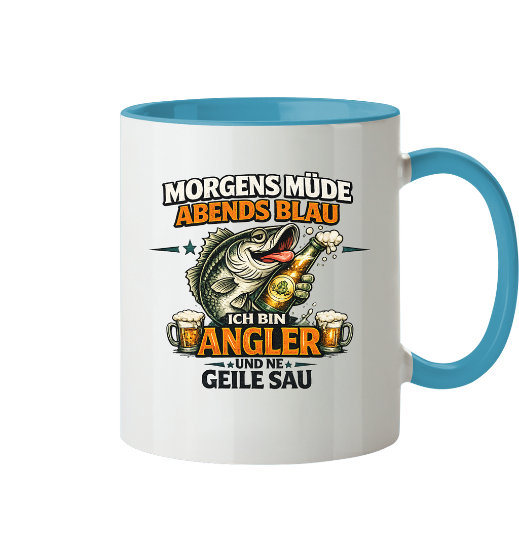 Morgens Müde Abends Blau - Tasse zweifarbig