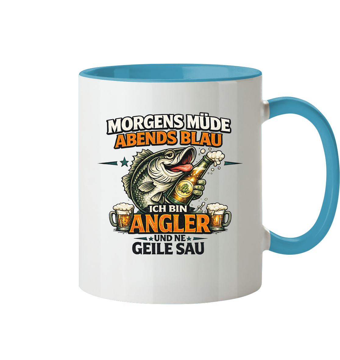 Morgens Müde Abends Blau - Tasse zweifarbig