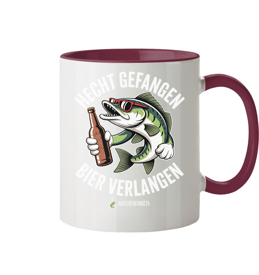 Hecht Gefangen  - Tasse zweifarbig