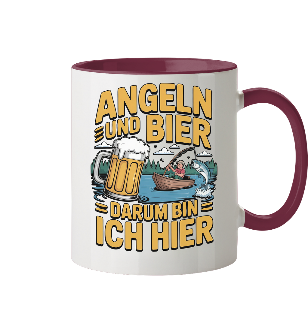 Angeln und Bier  - Tasse zweifarbig