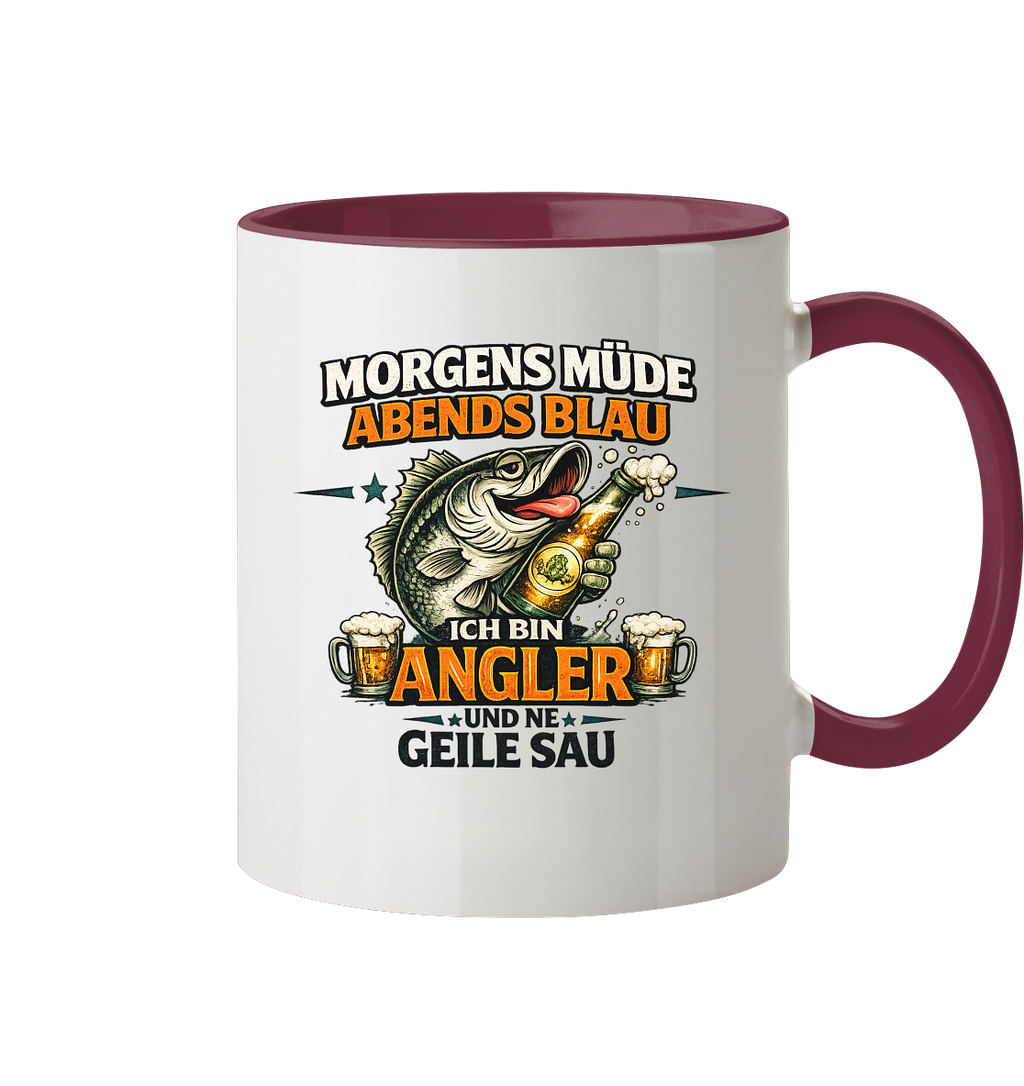 Morgens Müde Abends Blau - Tasse zweifarbig