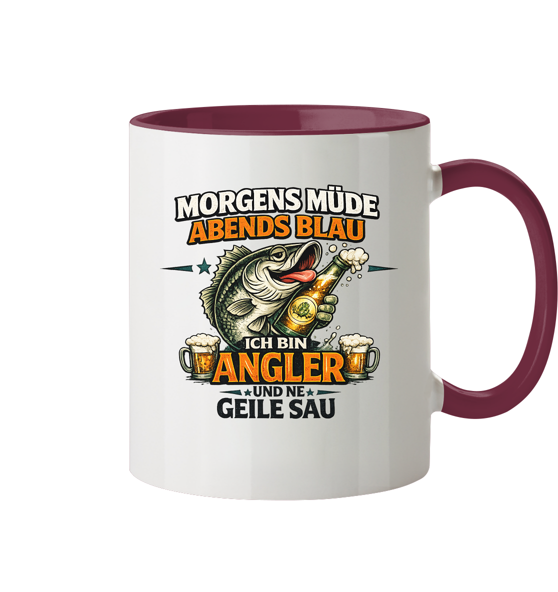 Morgens Müde Abends Blau - Tasse zweifarbig
