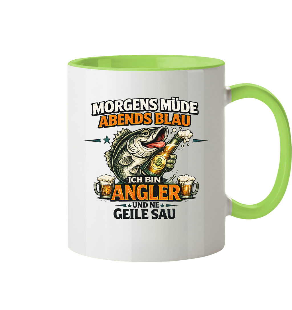 Morgens Müde Abends Blau - Tasse zweifarbig
