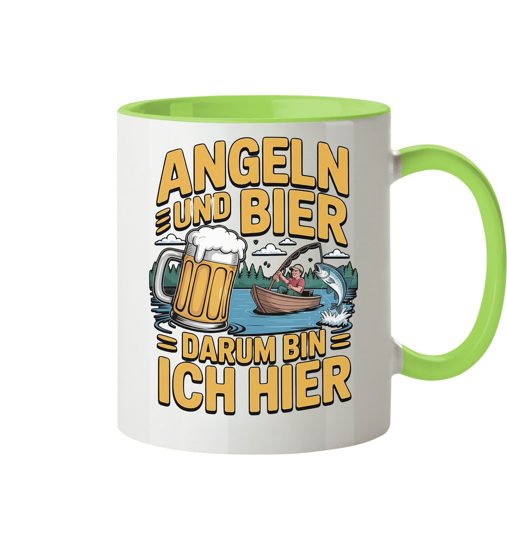 Angeln und Bier  - Tasse zweifarbig