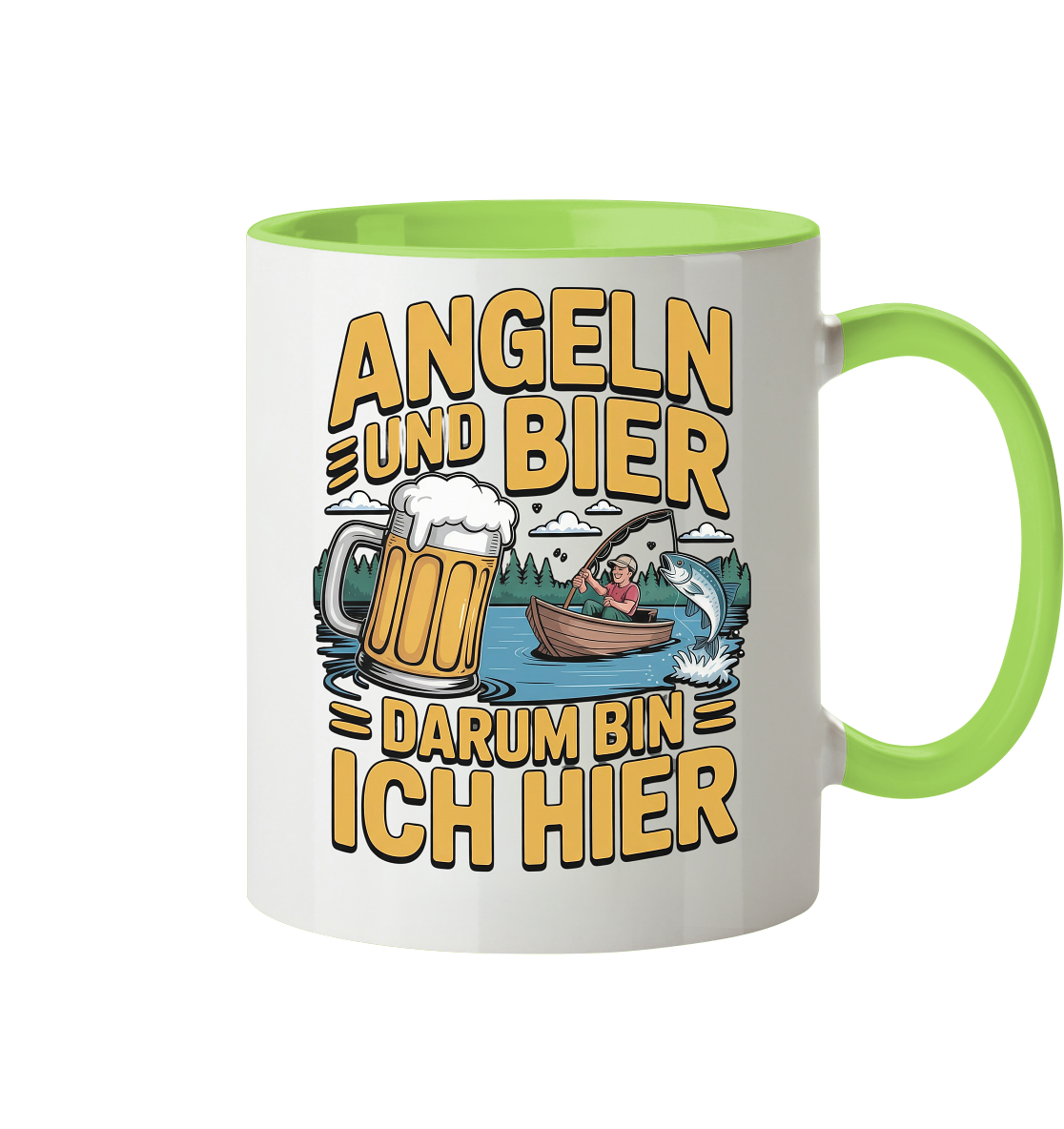 Angeln und Bier  - Tasse zweifarbig