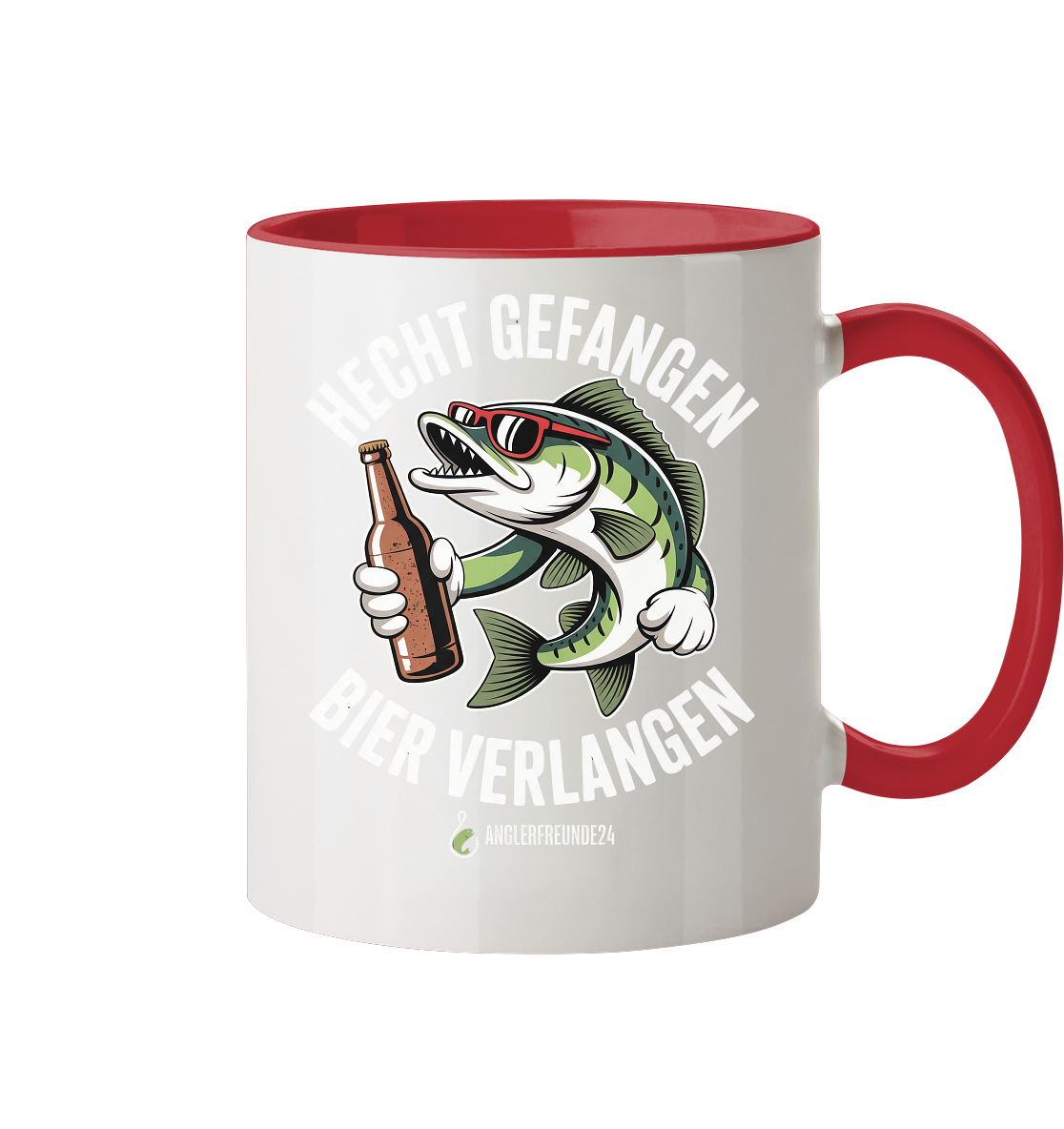 Hecht Gefangen  - Tasse zweifarbig