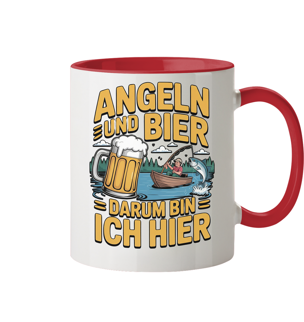 Angeln und Bier  - Tasse zweifarbig
