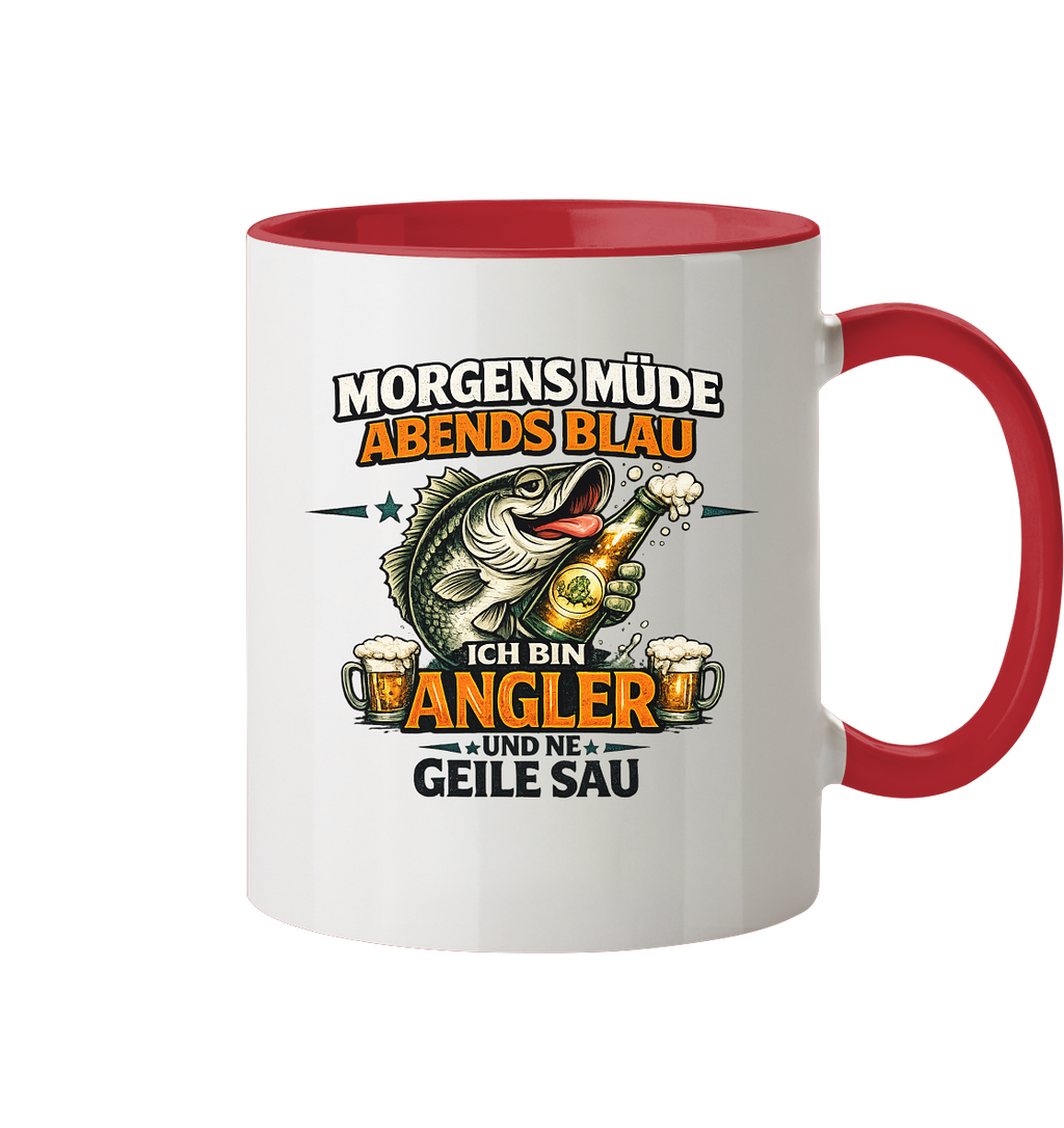 Morgens Müde Abends Blau - Tasse zweifarbig