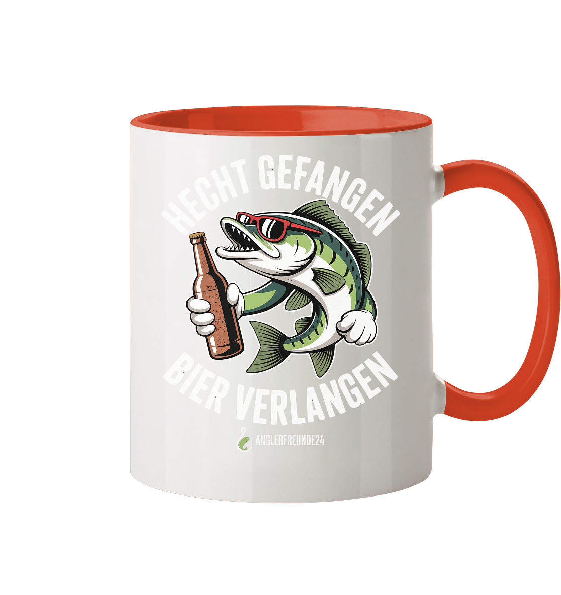 Hecht Gefangen  - Tasse zweifarbig