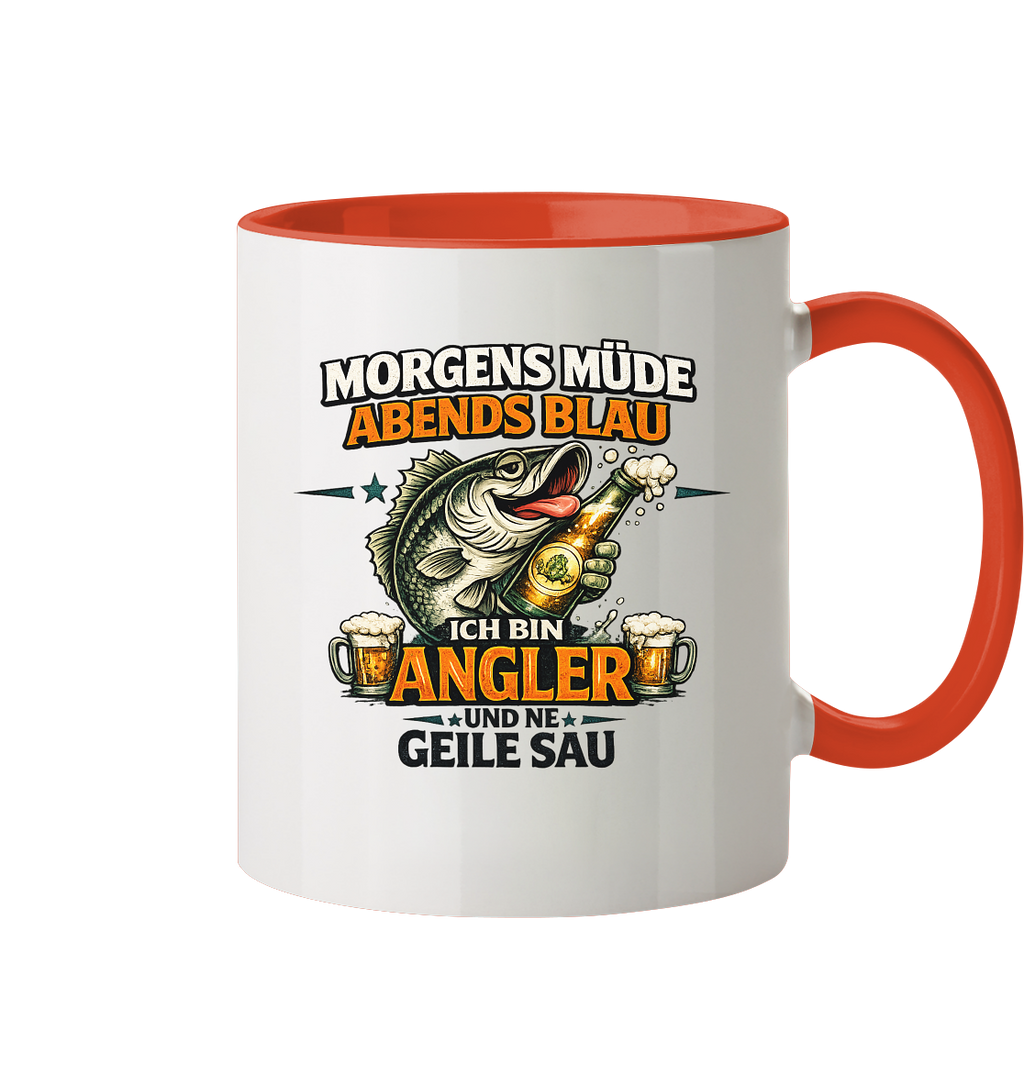 Morgens Müde Abends Blau - Tasse zweifarbig