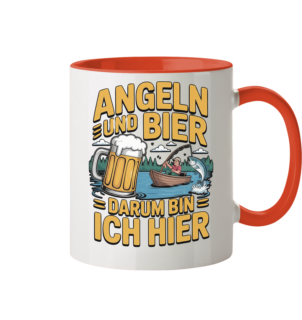 Angeln und Bier  - Tasse zweifarbig