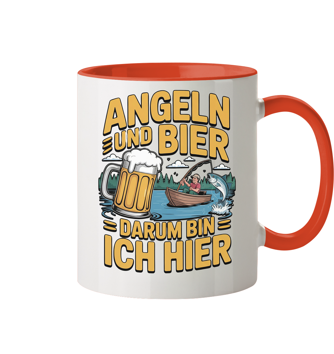 Angeln und Bier  - Tasse zweifarbig