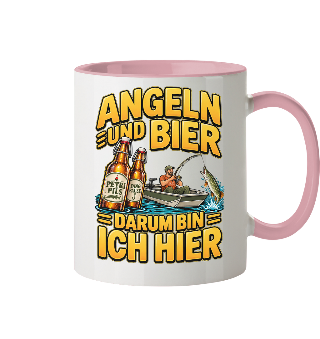 Angeln und Bier  - Tasse zweifarbig