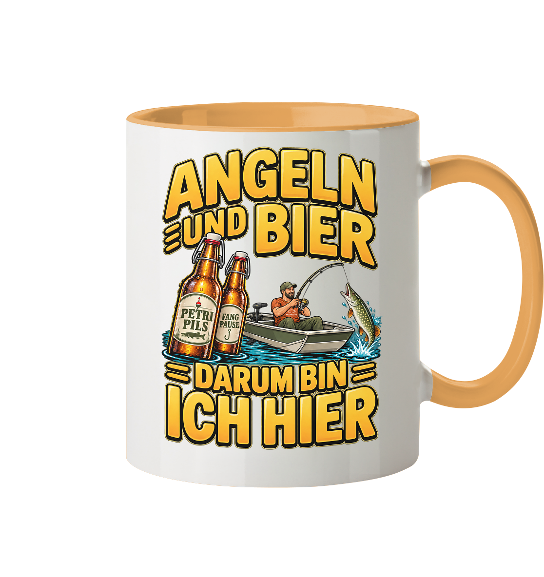 Angeln und Bier  - Tasse zweifarbig