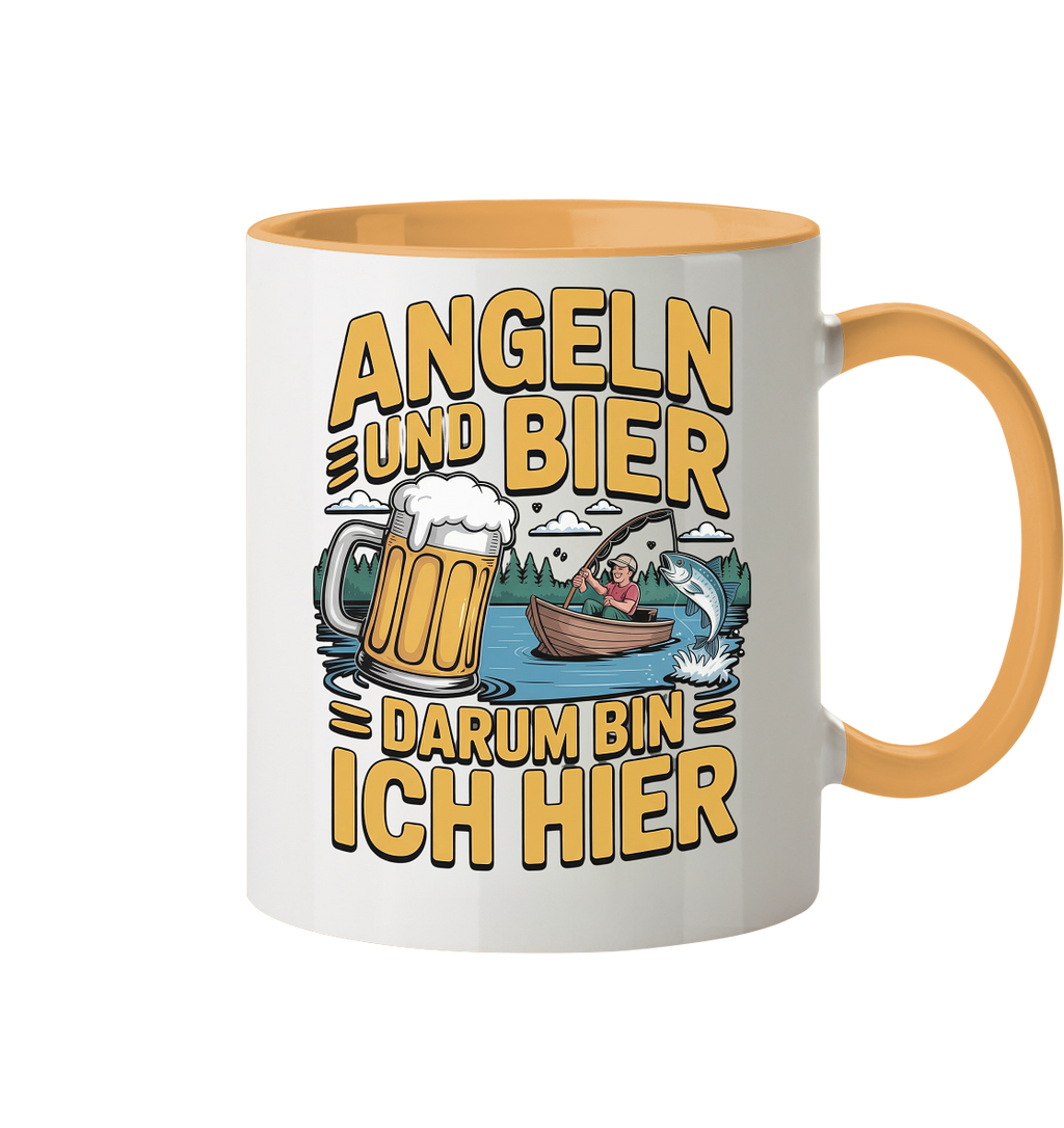 Angeln und Bier  - Tasse zweifarbig