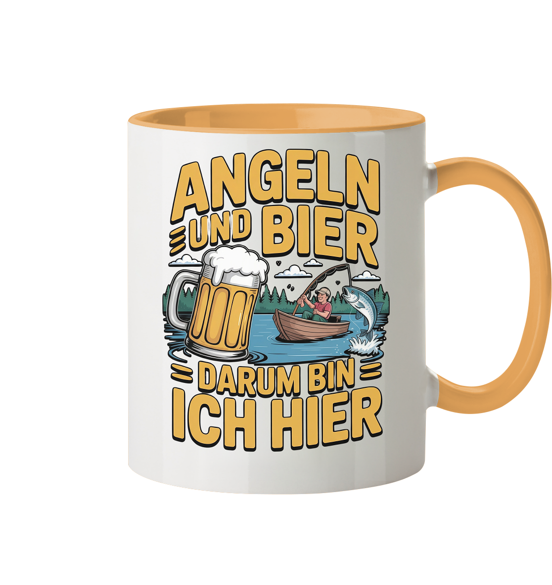 Angeln und Bier  - Tasse zweifarbig