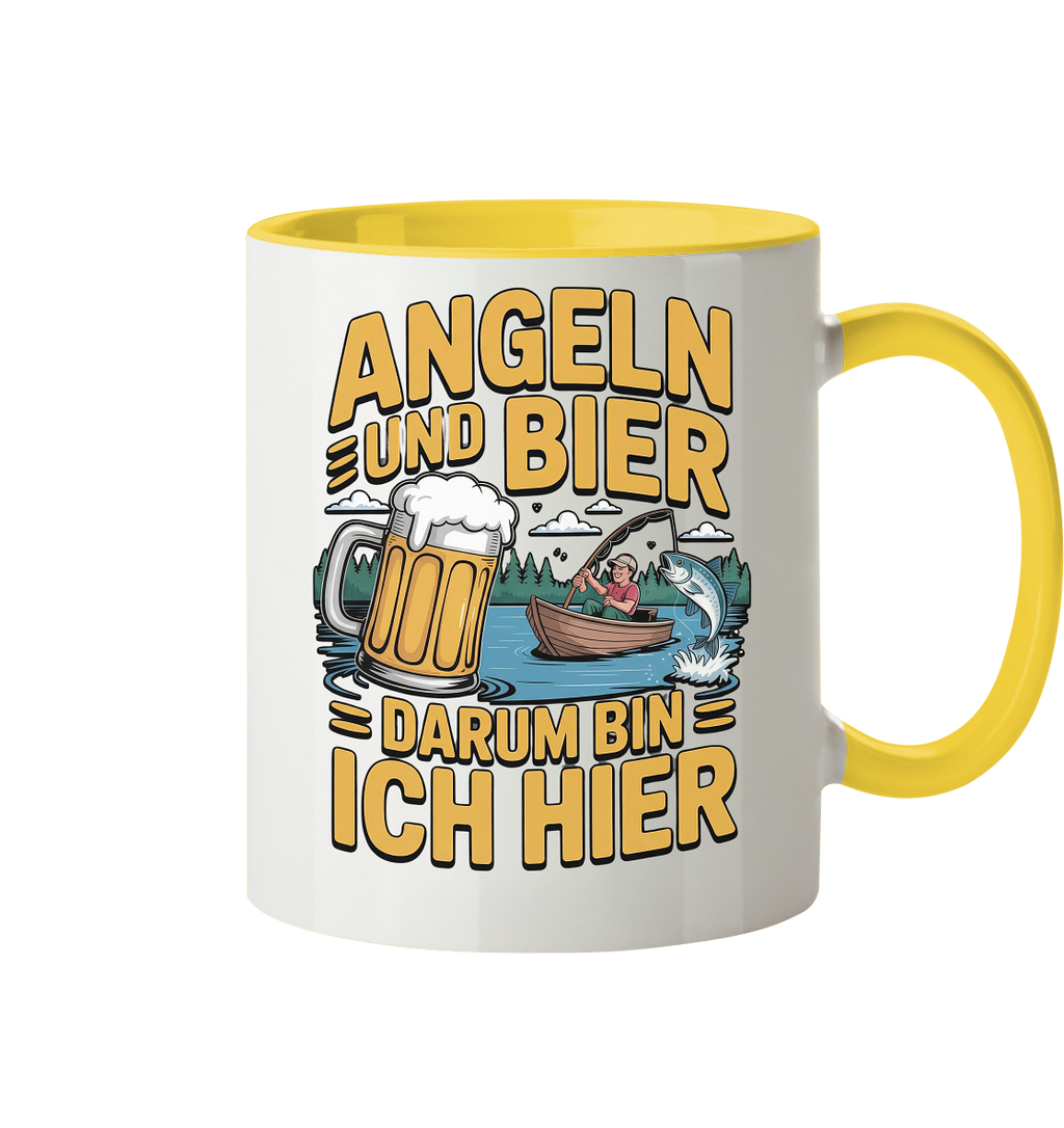 Angeln und Bier  - Tasse zweifarbig