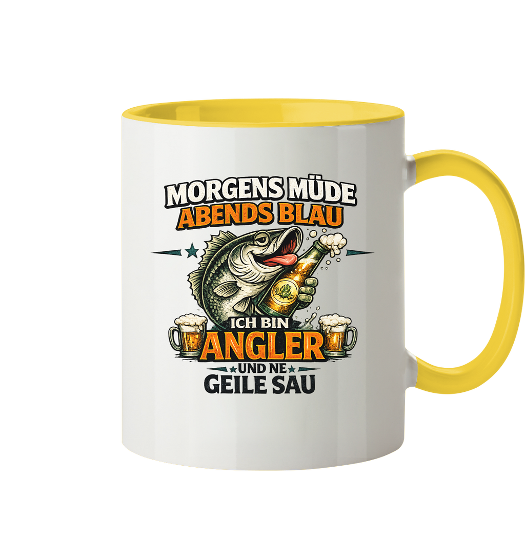Morgens Müde Abends Blau - Tasse zweifarbig