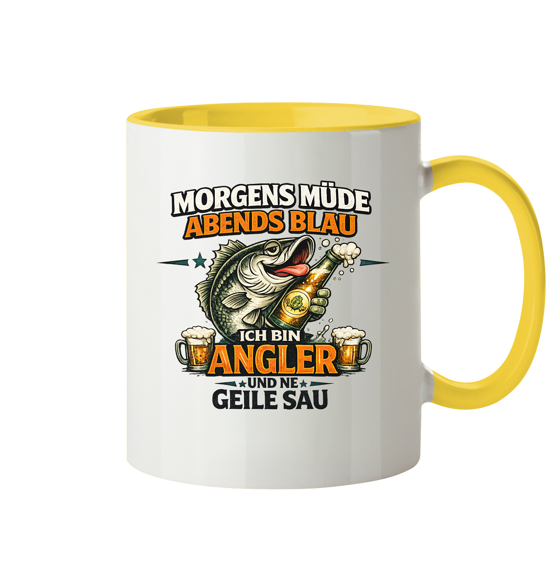 Morgens Müde Abends Blau - Tasse zweifarbig