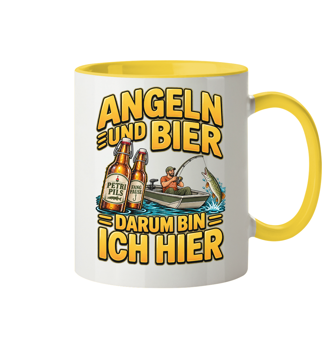 Angeln und Bier  - Tasse zweifarbig