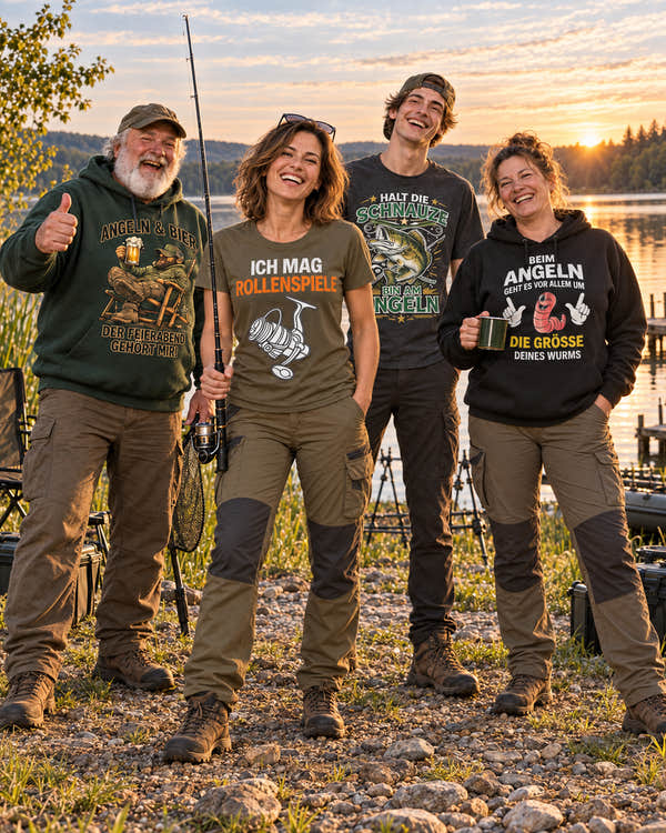 Anglerfreunde24: Angelshirts und Hoodies mit humorvollen Angelmotiven