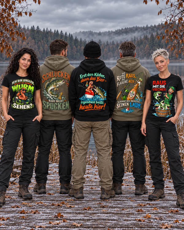 Anglerfreunde24: Angelshirts und Hoodies mit humorvollen Angelmotiven